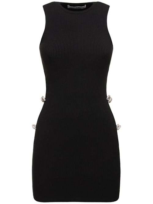 Mach & Mach: Robe courte avec découpes et cristaux