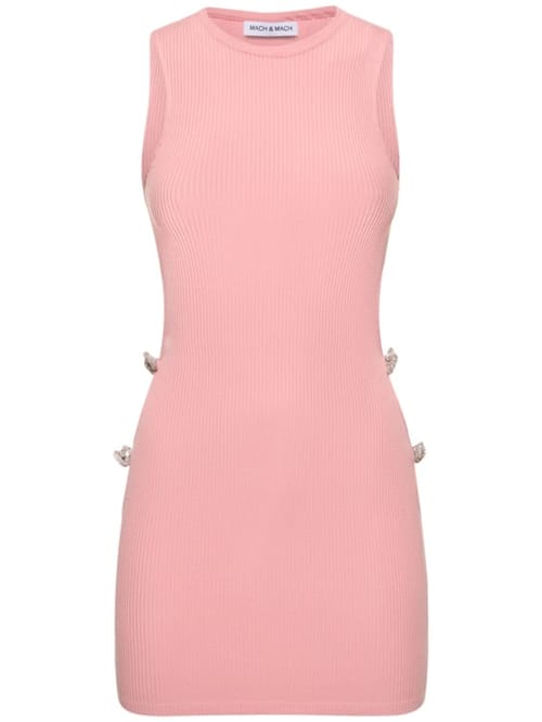 Mach & Mach: Robe courte avec découpes et cristaux