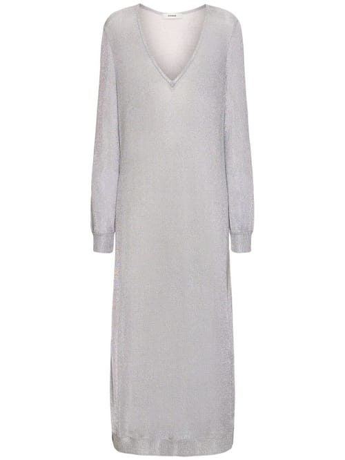 Interior: Vestito lungo in maglia con scollo a V