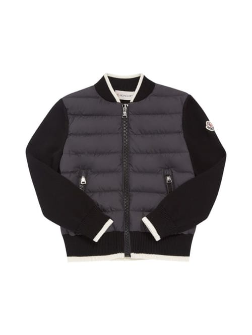 Moncler: Cardigan in piumino e cotone