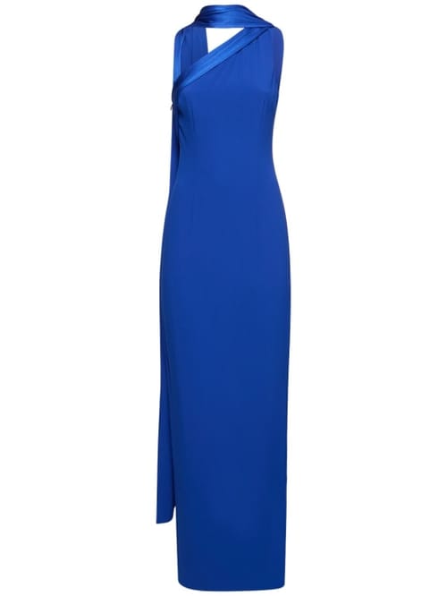 Roland Mouret: 单肩绸缎绉纱长款连衣裙
