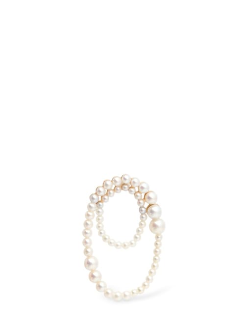 Sophie Bille Brahe: Embrassée 14kt金&珍珠单耳环