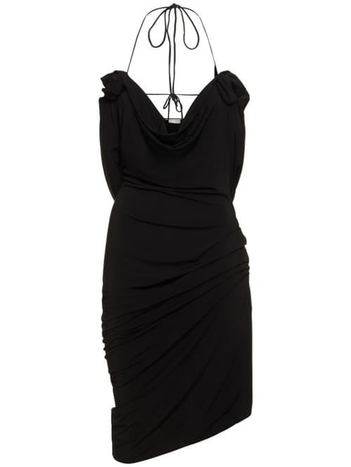 Magda Butrym: Draped halterneck jersey midi dress