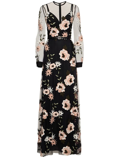 Elie Saab: Abito lungo ricamato con cintura