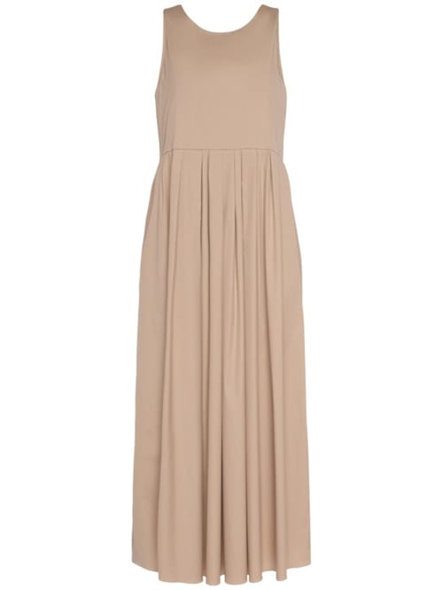S MAX MARA: Abito midi in cotone con pieghe