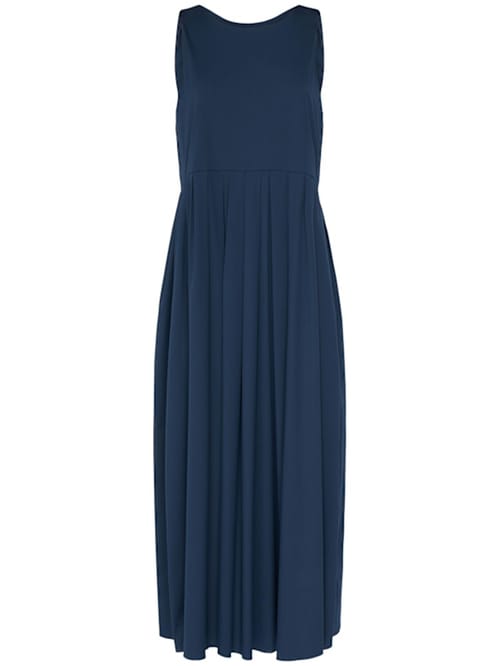S MAX MARA: Abito midi in cotone con pieghe