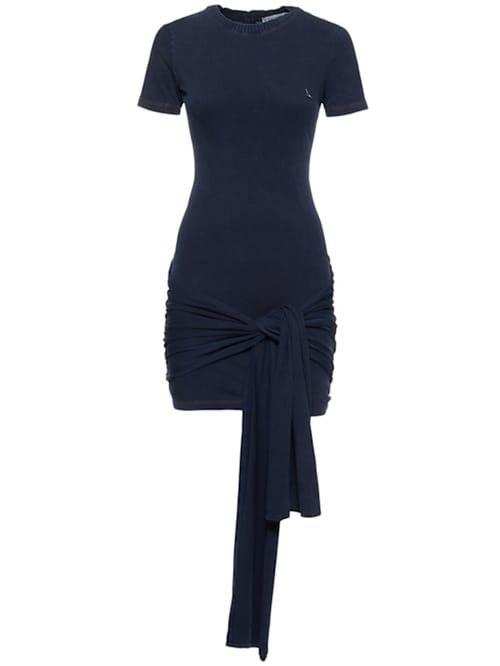 Giuseppe Di Morabito: Cotton mini dress with draping