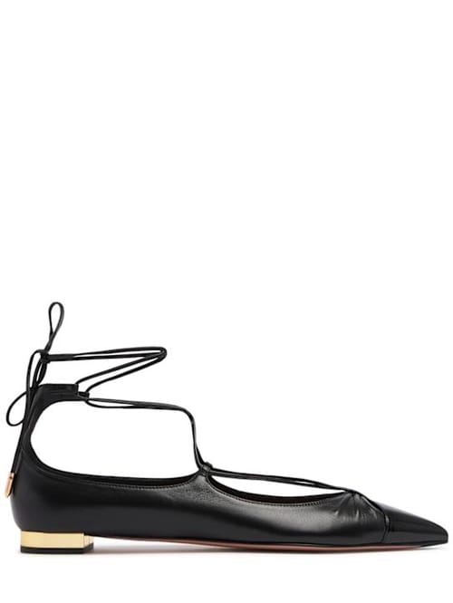 Aquazzura: 10毫米Gabi皮革芭蕾平底鞋