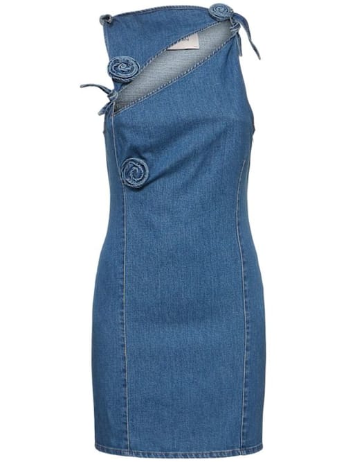 Coperni: Robe courte en denim avec cut-out