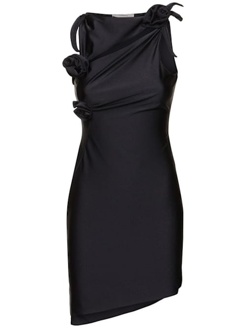 Coperni: Vestido corto asimétrico con rosetas