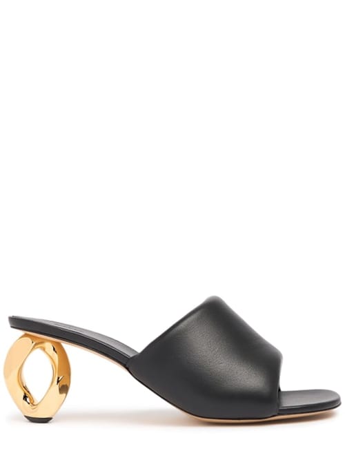 JW Anderson: 75毫米Chain皮革穆勒凉鞋