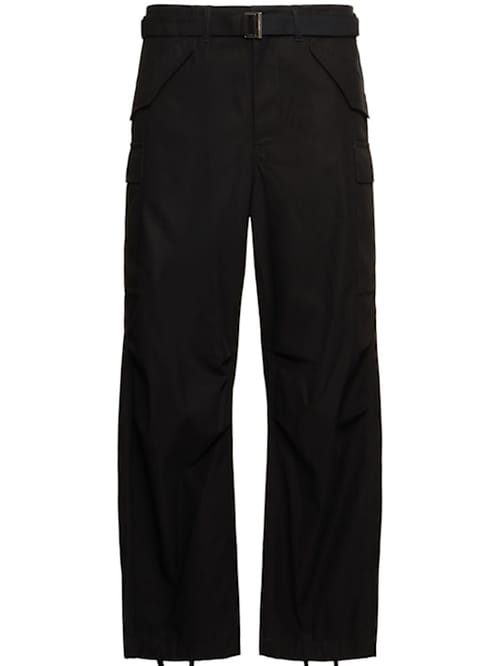 Sacai: 棉质斜纹裤子