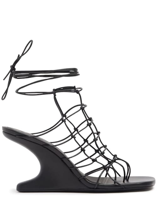 Rick Owens: 80毫米Web Cantilever皮革凉鞋