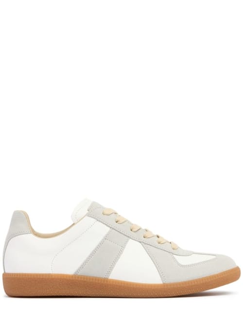 Maison Margiela: Replica皮革&麂皮低帮运动鞋