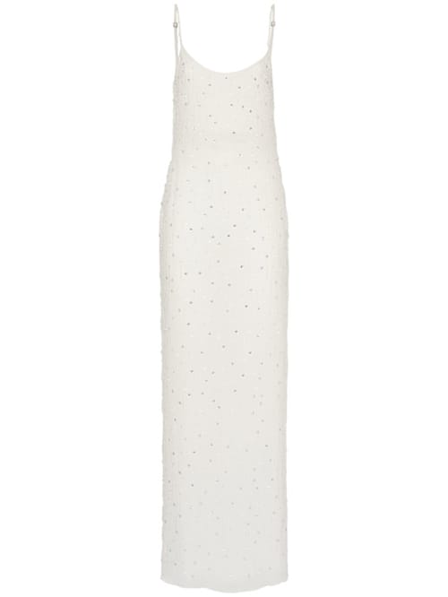 Blumarine: Embroidered long slip dress