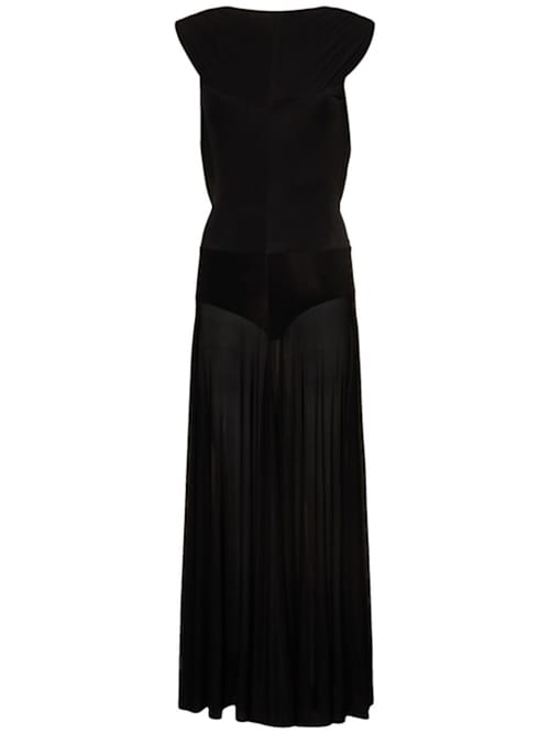 Magda Butrym: Cupro maxi dress with draped back