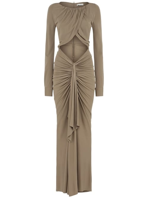 Christopher Esber: Vestido largo drapeado con abertura