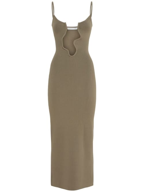 Christopher Esber: Vestido largo de punto escote ondulado