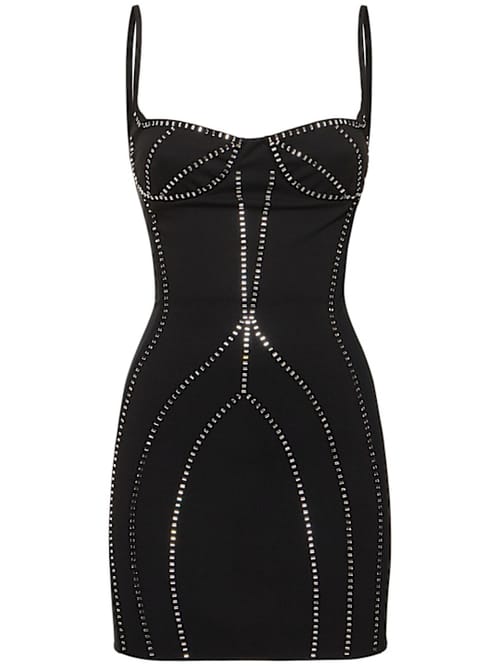 The Attico: Bustier mini dress with crystals