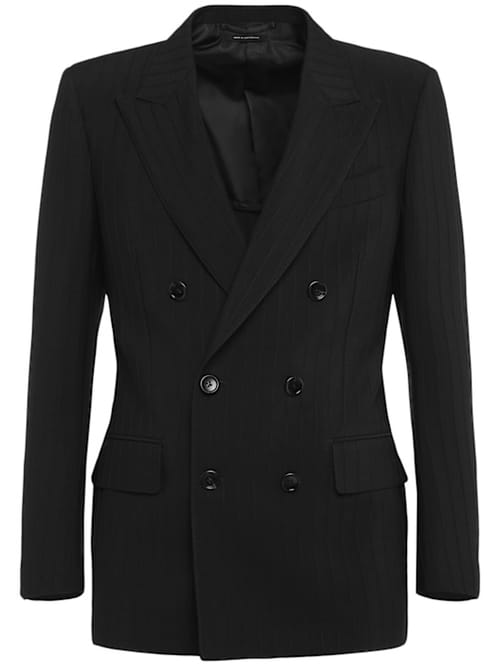 Tom Ford: Dyllan条纹羊毛&马海毛西服夹克