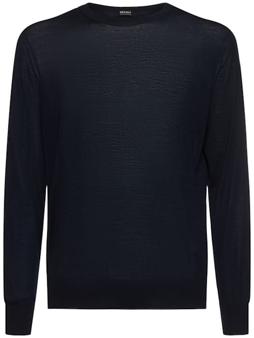 Zegna: 高性能羊毛圆领毛衣