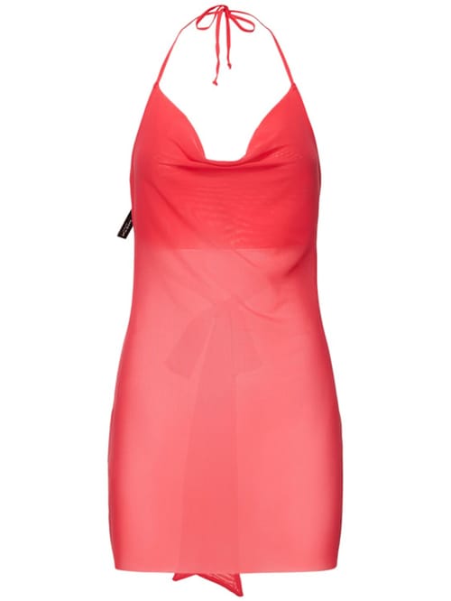 Bond Eye: Minivestido halter con escote drapeado