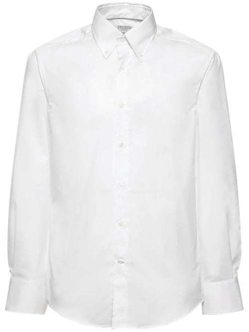 Brunello Cucinelli: 棉质斜纹扣领衬衫