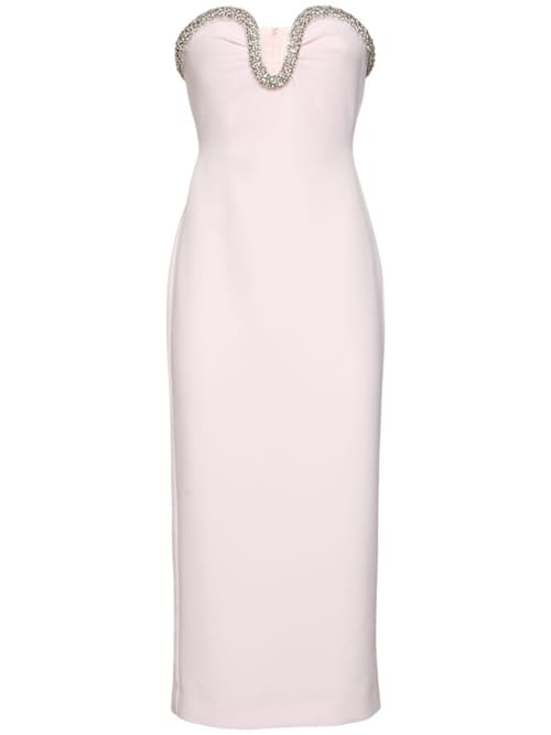 Roland Mouret: Abito midi in crêpe con cristalli