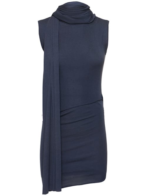 Aya Muse: Vestido corto en punto de seda con bufanda