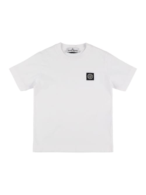 Stone Island Junior: Logo棉质平纹针织T恤