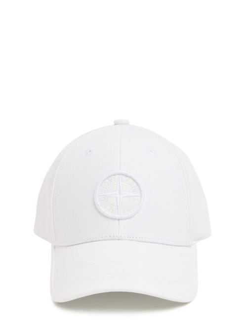 Stone Island Junior: Logo棉质帆布棒球帽