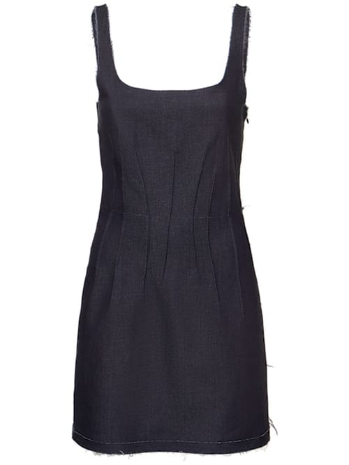 Marni: Stretch denim mini dress with darts