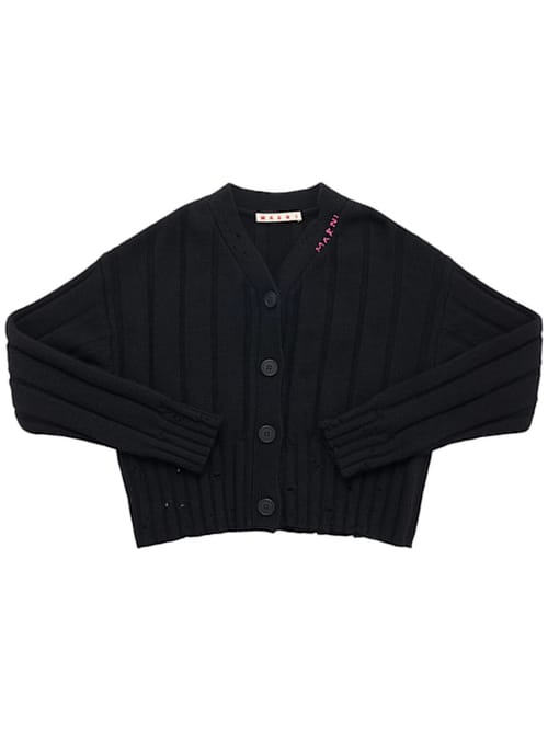 Marni Junior: 粘胶混纺针织开衫