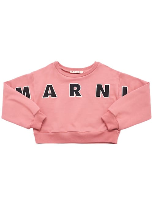 Marni Junior: 带标志的棉质卫衣