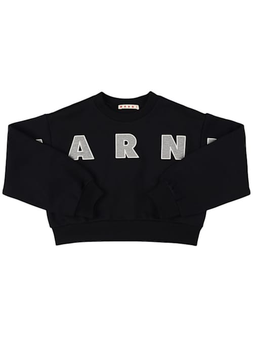 Marni Junior: 棉质印花卫衣，带标志