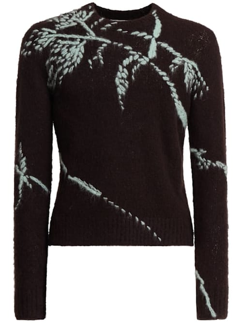 Dries Van Noten: 花卉图案的圆领套头衫