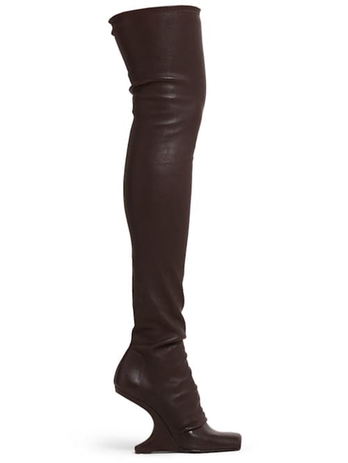 Rick Owens: 及膝靴，配有方跟