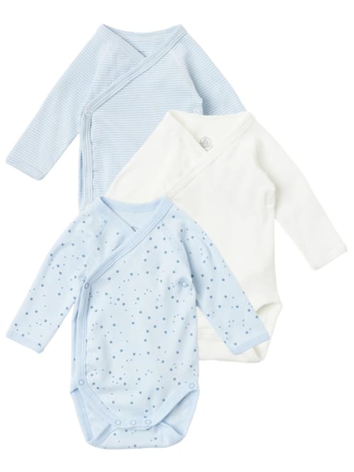 Petit Bateau: 三件印花棉质连体衣套装