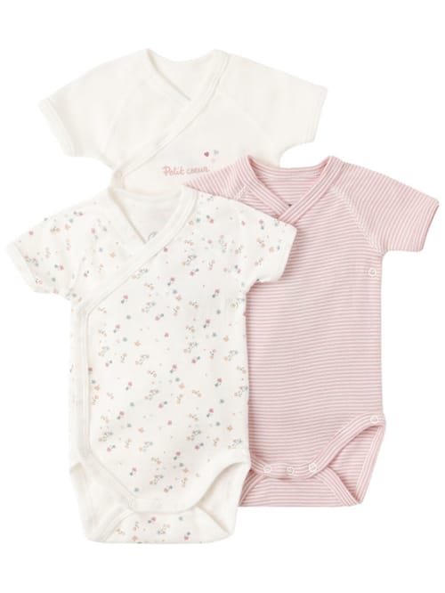 Petit Bateau: 三件印花棉质连体衣套装