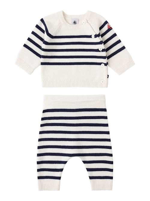 Petit Bateau: 棉混纺针织毛衣和裤子