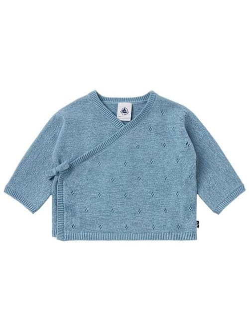 Petit Bateau: Wickelcardigan aus Wolle und Baumwolle
