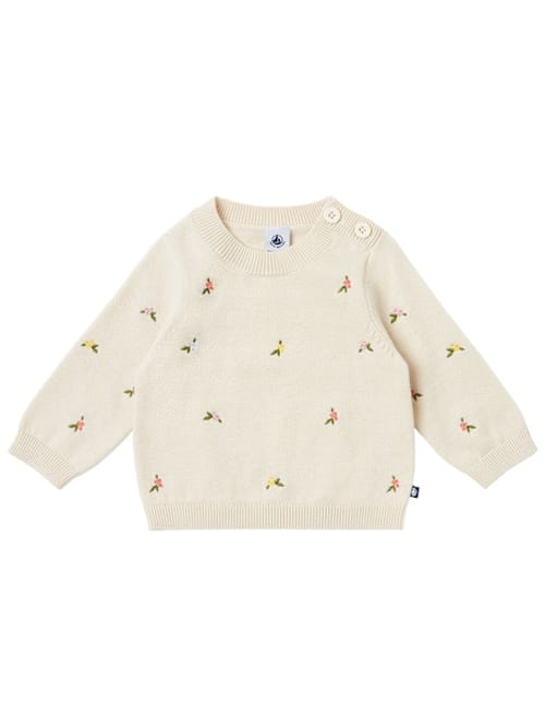 Petit Bateau: 绣花羊毛和棉混纺毛衣