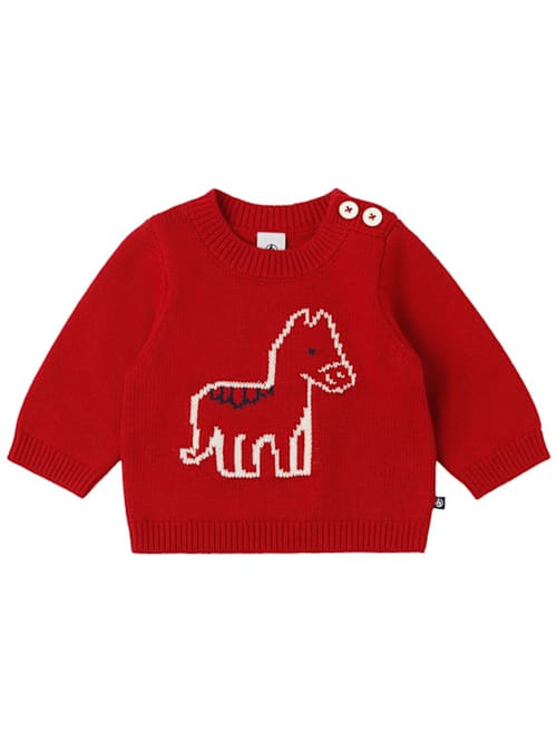 Petit Bateau: Pullover aus Wollmischung mit Jacquard