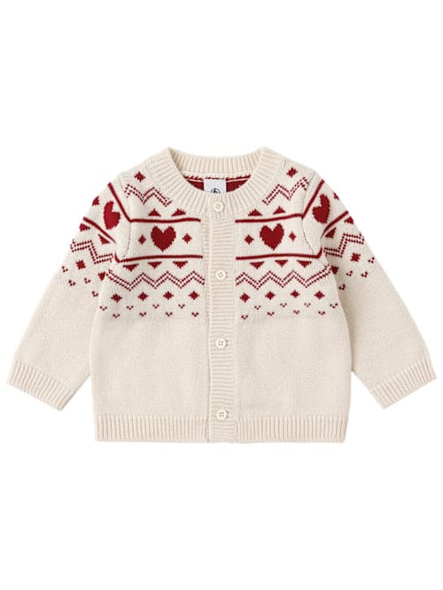 Petit Bateau: 提花针织羊毛混合开衫