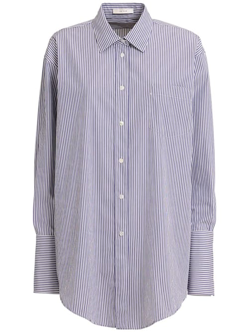 The Row: Long striped cotton shirt