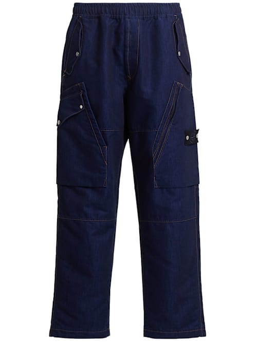 Stone Island: 宽松裤子带应用细节