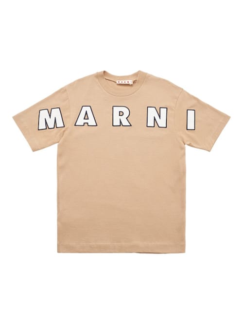 Marni Junior: 带刺绣的棉质针织T恤