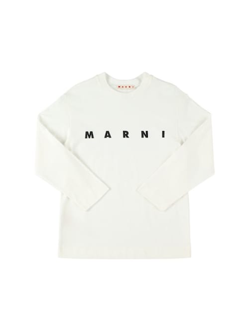 Marni Junior: 棉质平纹T恤，印花设计