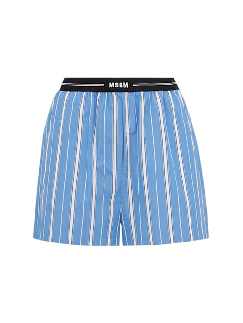 MSGM: 高腰带松紧短裤