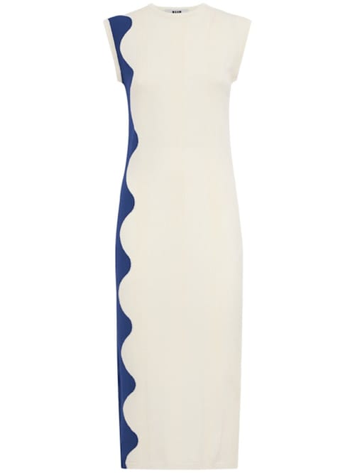 MSGM: Robe midi en maille côtelée